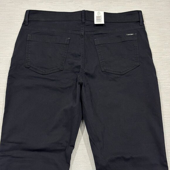 Calvin Klein Chino Pants Mens 36 x 30 Black Slim Fit Straight Leg Flex Waist - Picture 8 of 16